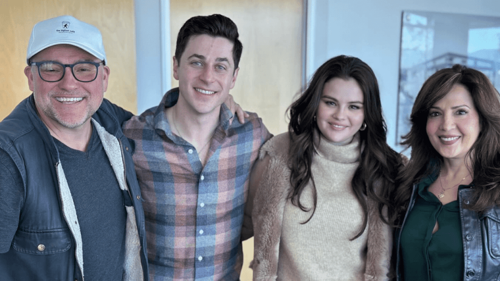 David DeLuise, David Henrie, Selena Gomez, and Maria Canals-Barrer on the 'Wizards of Waverly Pod'
